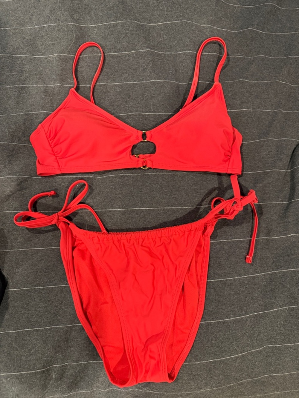 wild fable Red Tie-Side Bikini Set